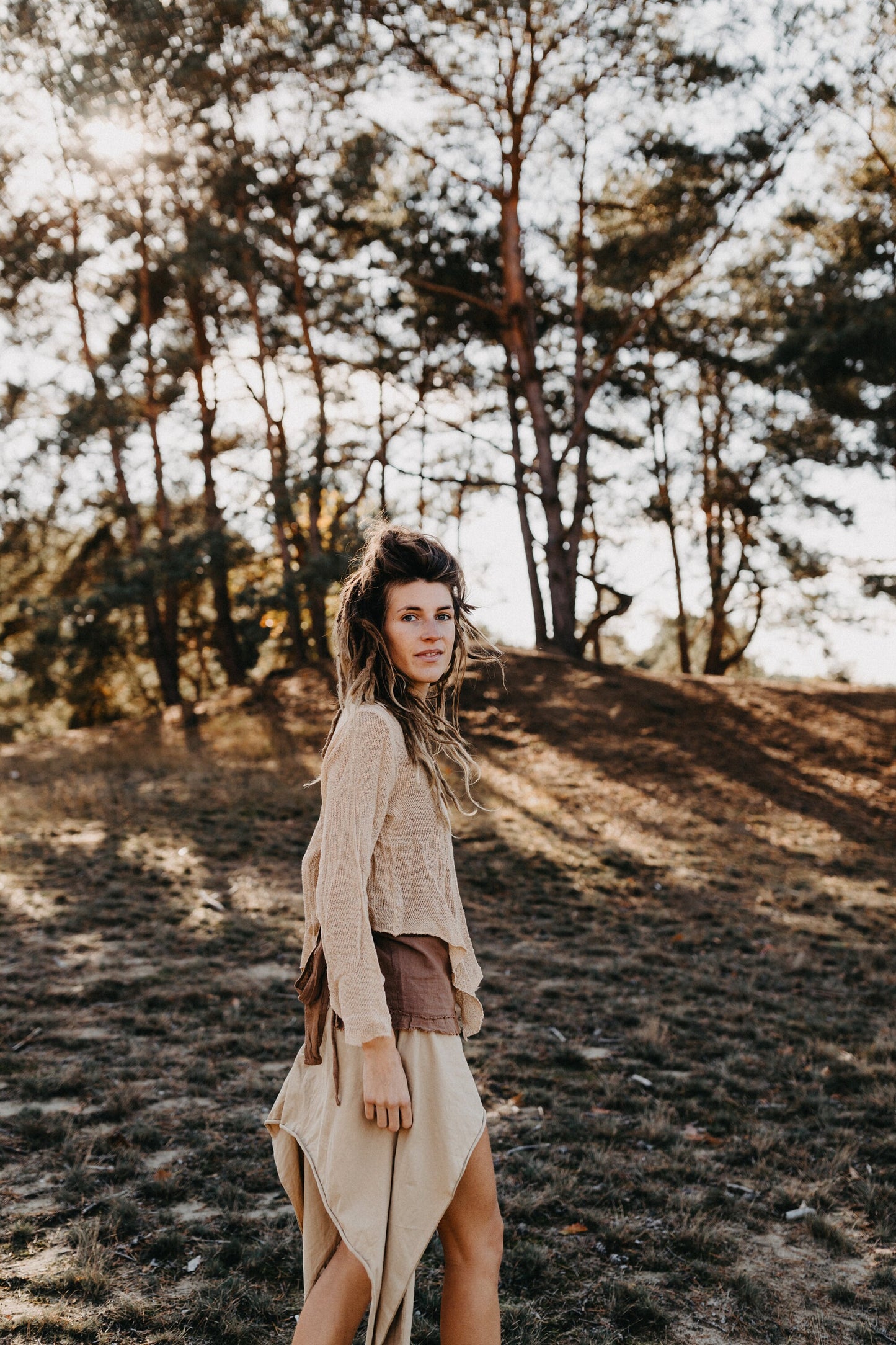 Woven blouse with a boho goddess design | Bohemian pointed top | Gypsy top made from an open weave cotton