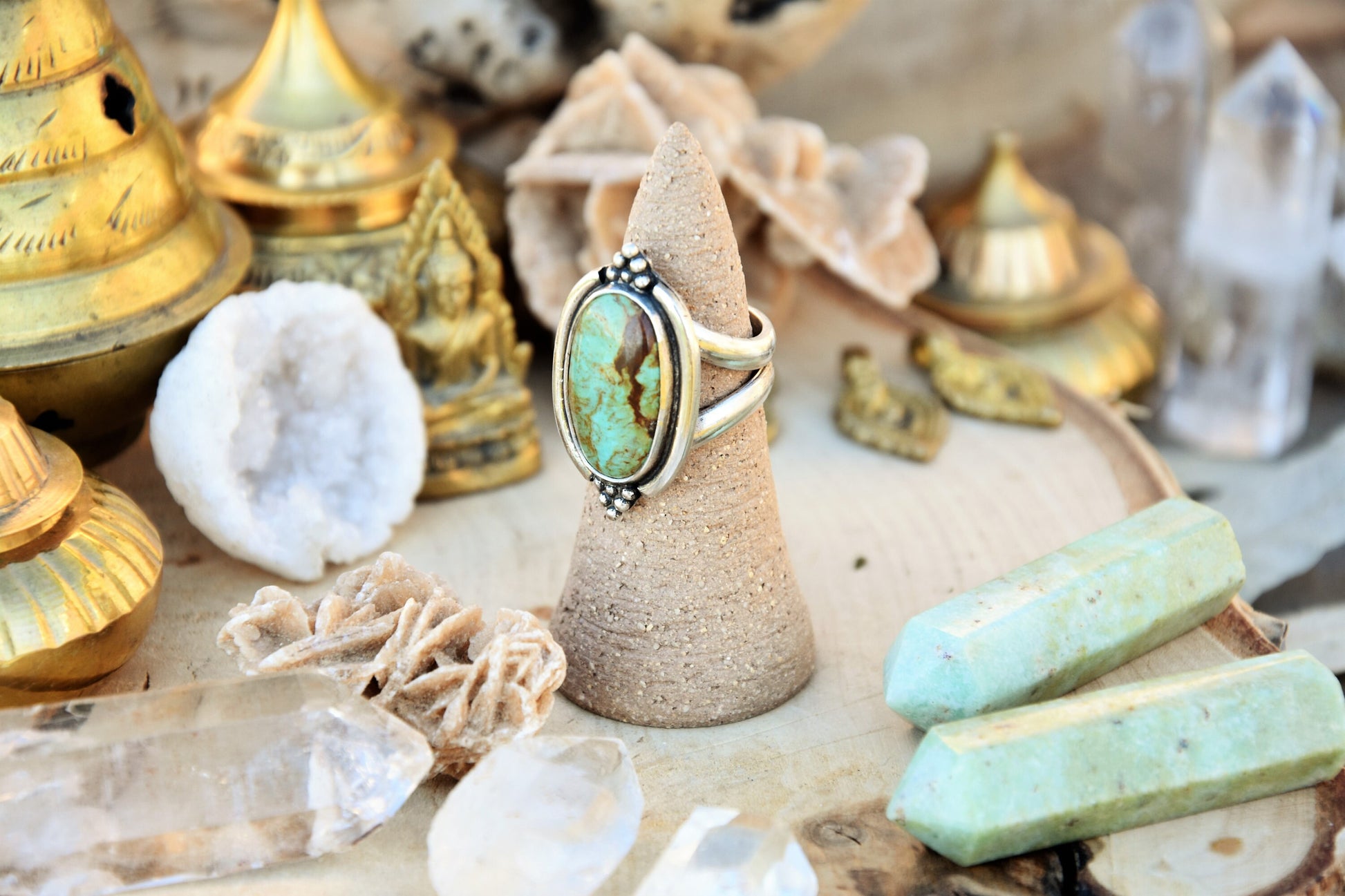 Tribal silver ring | Sterling silver ring | Bohemian Turquoise ring | Ethnic ring | Healing crystal ring | gypsy ring