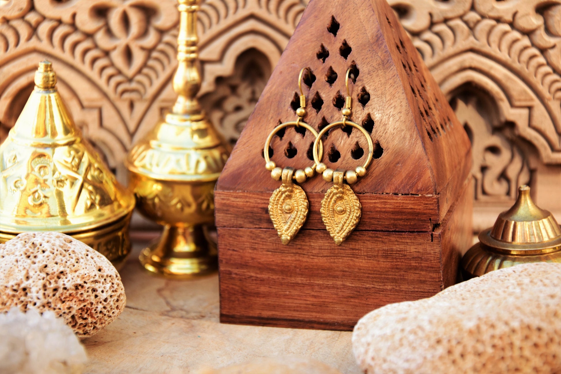 Bohemian brass earrings