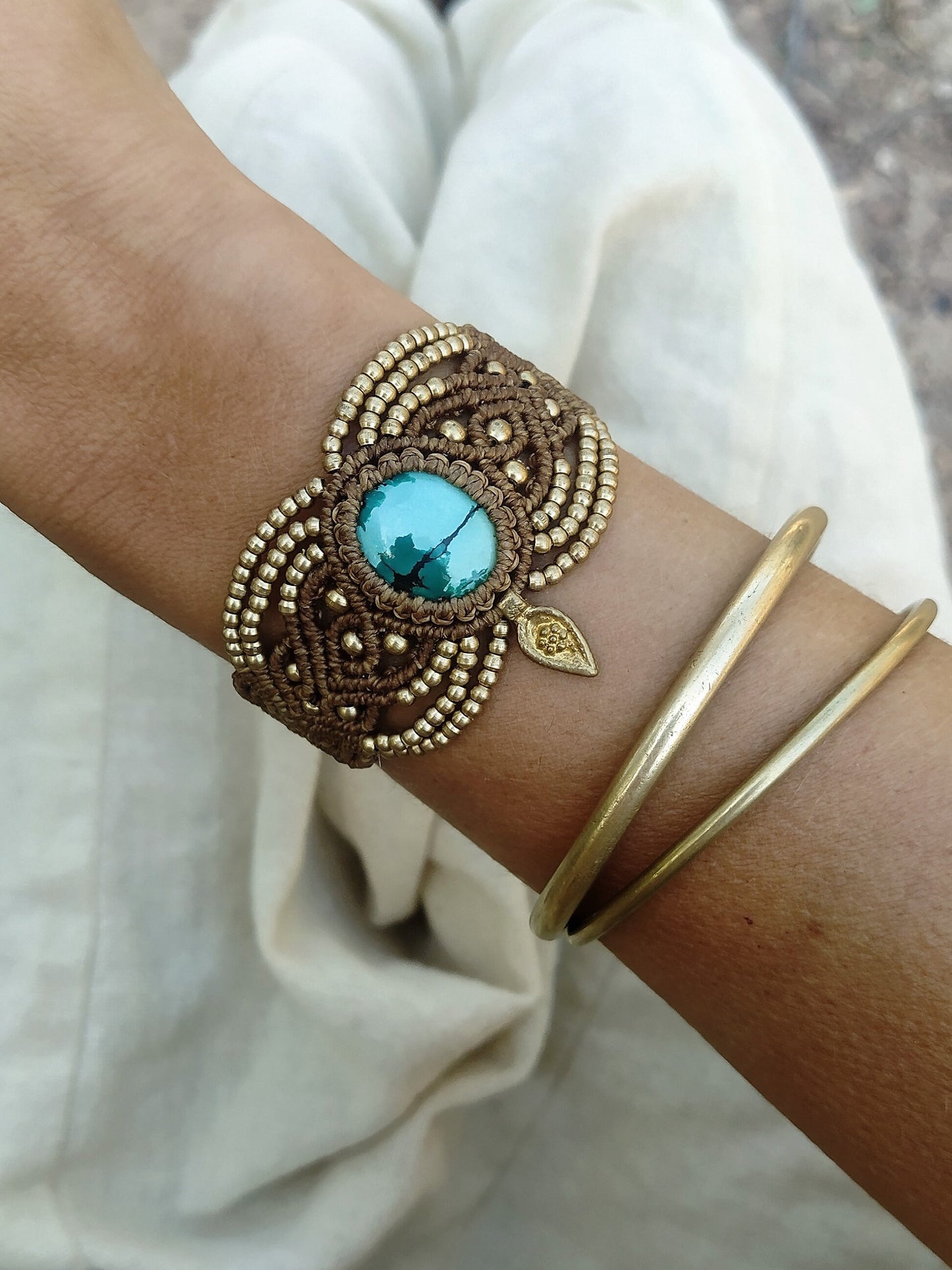 Turquoise macrame bracelet | boho bracelet | tribal bracelet | gypsy bracelet