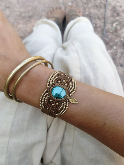 Turquoise macrame bracelet | boho bracelet | tribal bracelet | gypsy bracelet