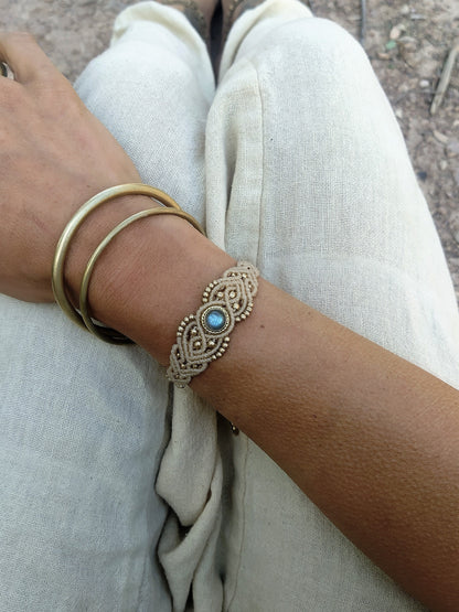 Labradorite macrame bracelet | boho bracelet | tribal bracelet | woven bracelet