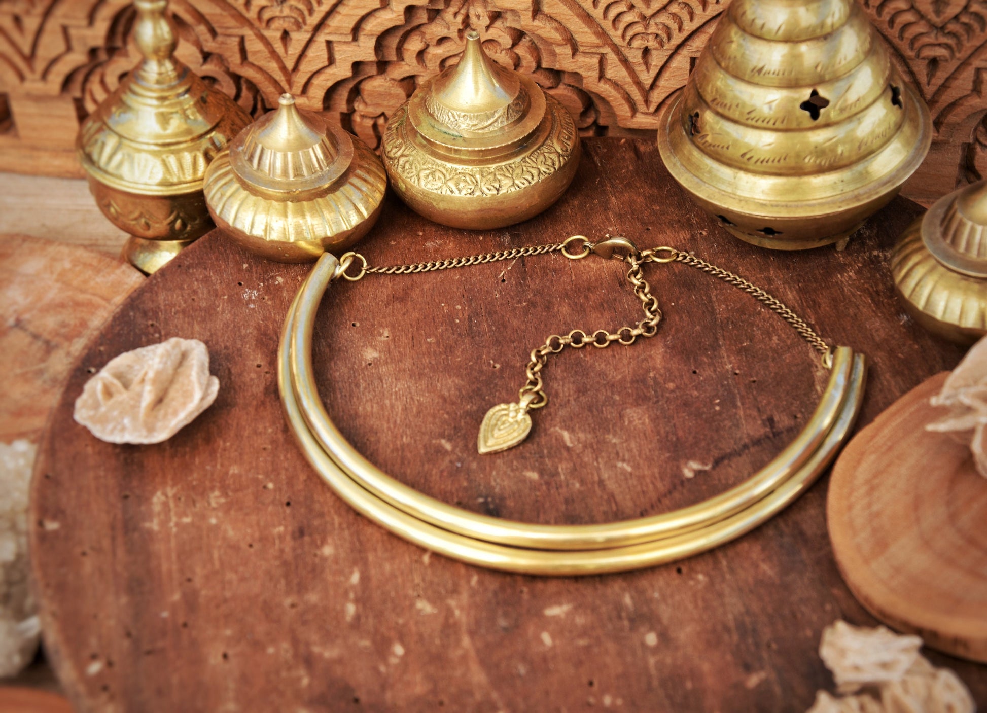 Tribal golden brass necklace | Urban choker necklace | Boho choker necklace | Metal necklace