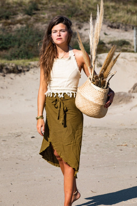 Boho goddess top | fringed bohemian top | backless tribal halter top | Ibiza gypsy top | Cottom summer top