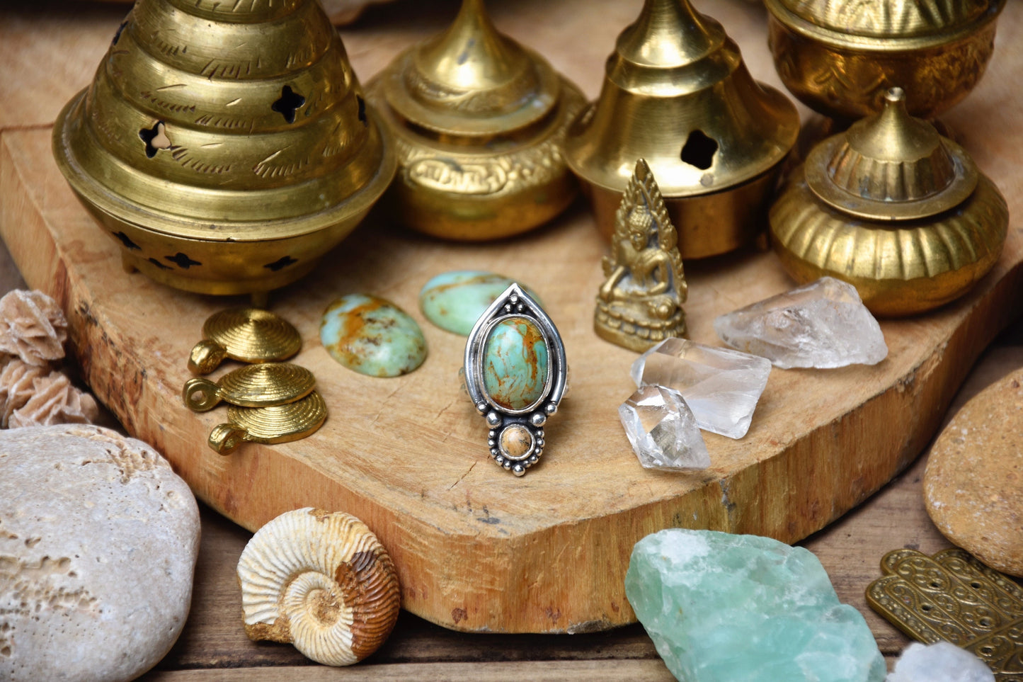 Boho ring | Turquoise ring | 925 silver ring | Jasper ring | handmade bohemian ring | Multi-stone ring