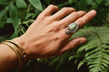 Boho ring | Turquoise ring | 925 silver ring | Jasper ring | handmade bohemian ring | Multi-stone ring