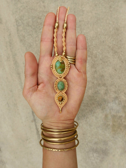 Multiple stone necklace | gemstone necklace | boho necklace | tribal necklace | chrysoprase necklace