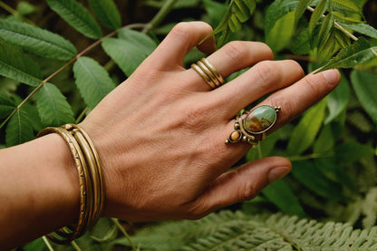 Tribal Turquoise ring | Ethnic brass ring | Boho ring | Goddess ring | Handmade ring | Gemstone ring