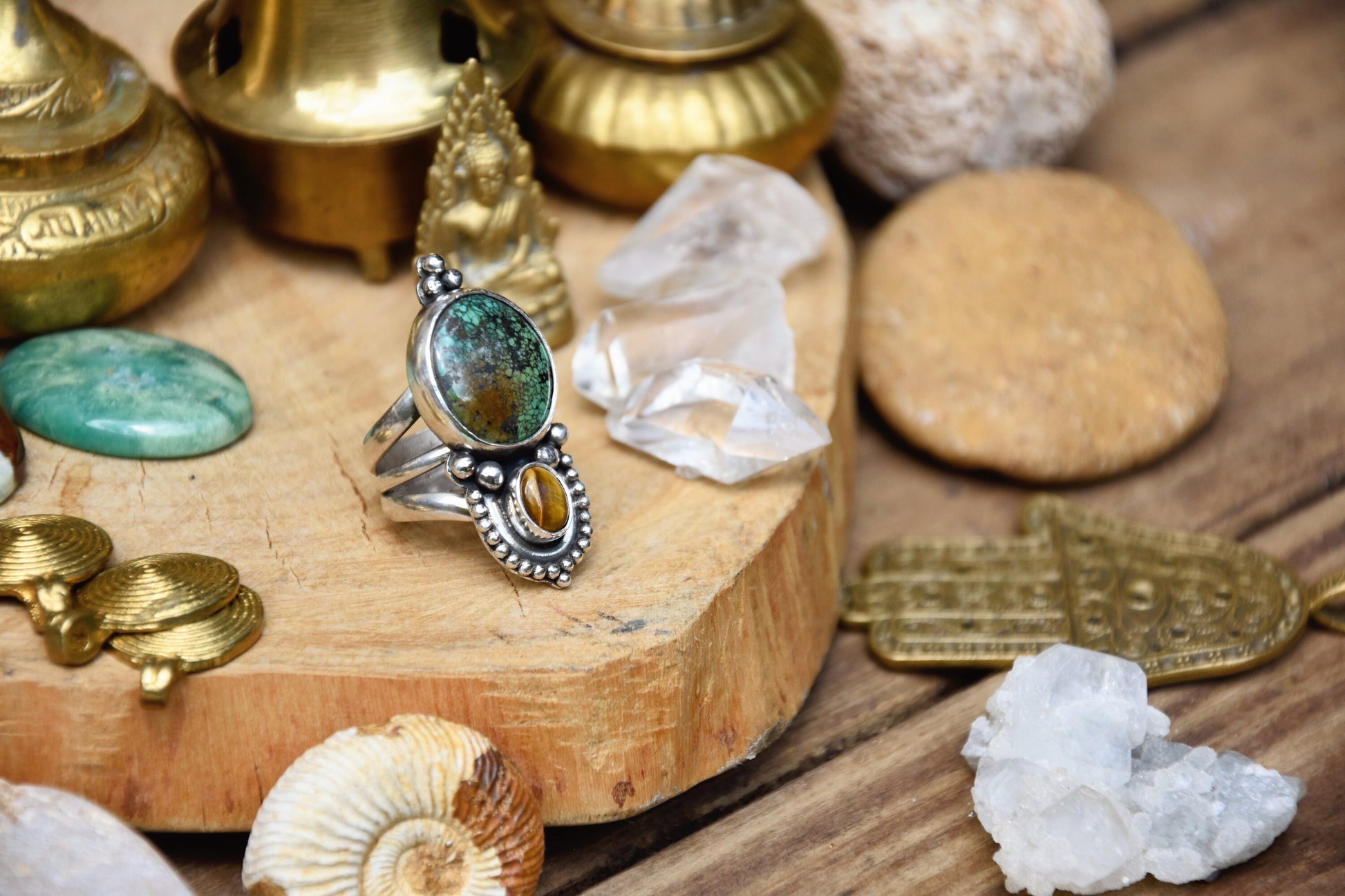 Ethnic ring | Tribal Turquoise ring | Sterling silver ring | Boho ring | handmade bohemian ring | Multi-stone ring