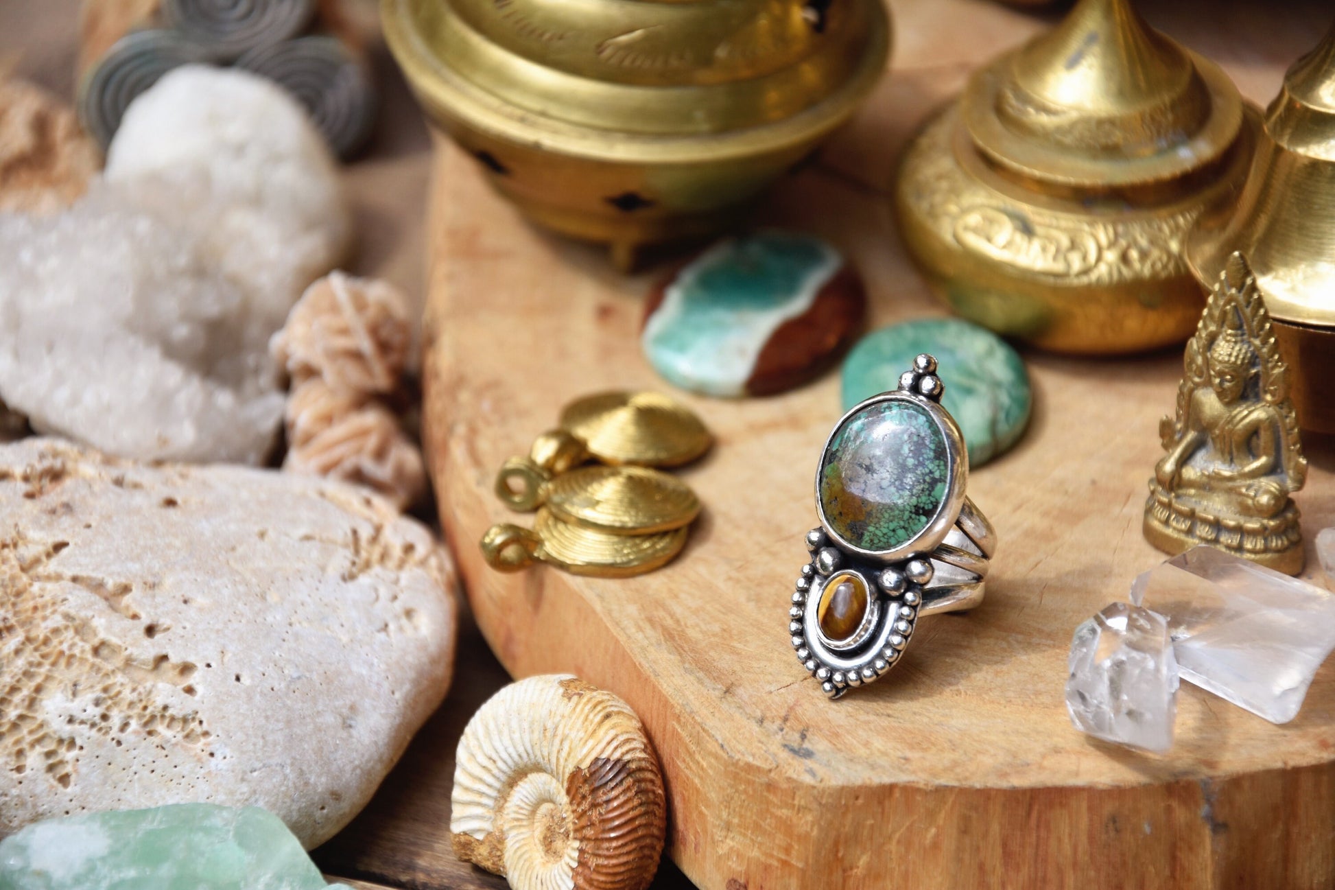 Ethnic ring | Tribal Turquoise ring | Sterling silver ring | Boho ring | handmade bohemian ring | Multi-stone ring