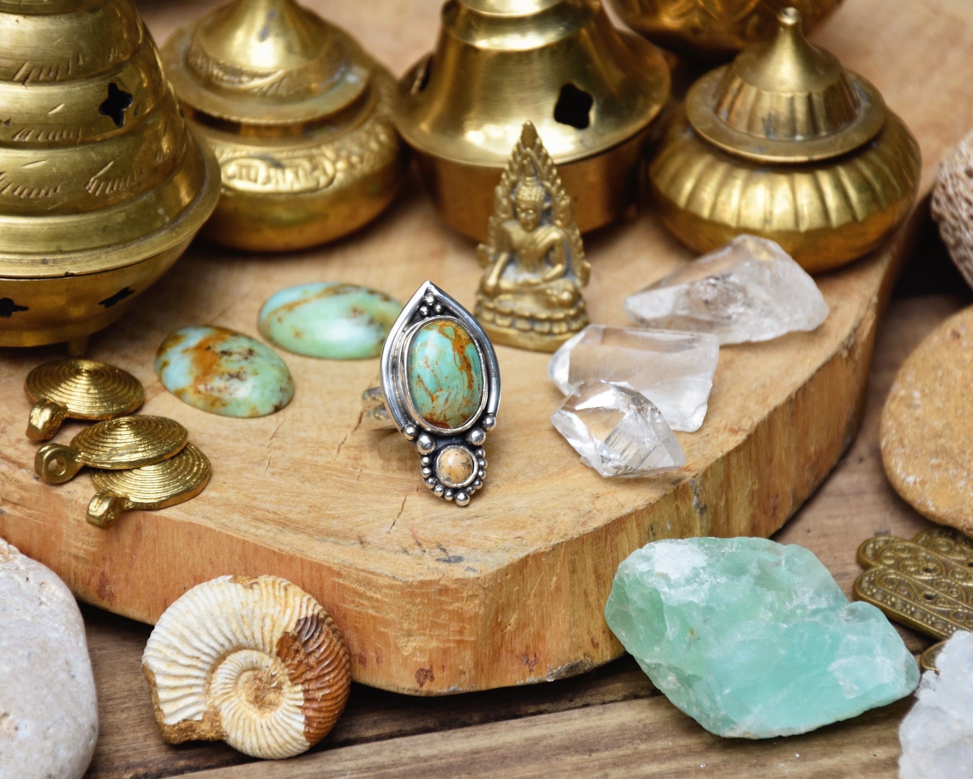 Boho ring | Turquoise ring | 925 silver ring | Jasper ring | handmade bohemian ring | Multi-stone ring