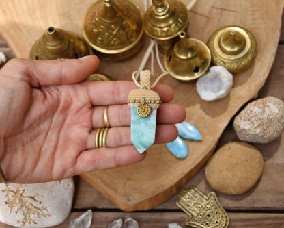 Boho crystal tower necklace | Ethnic pendant | Boho necklace | Free spirit jewelry | Beach necklace