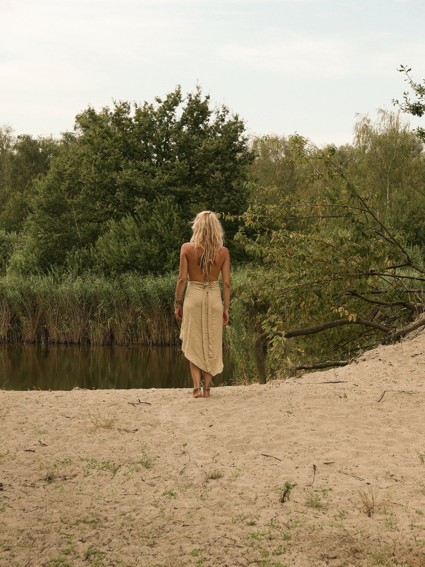 Bohemian high waist wrap skirt made from high quality cotton | Elegant rust colored pareo skirt with ribbon at the waist.