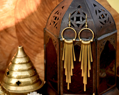 Brass goddess earrings