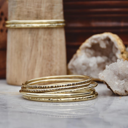 golden bangle set | Gold bracelet set | Gold slave bracelet | Solid brass bracelet | Boho bangle set | Hammered gold bracelet | hippy gifts